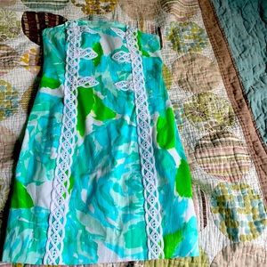 Lilly Pulitzer Tansy Dress, First Impression, Poolside Blue, strapless, NWT